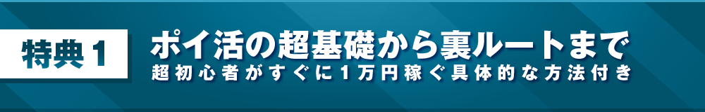 特典１：ポイ活で1万円稼ぐ具体的戦略