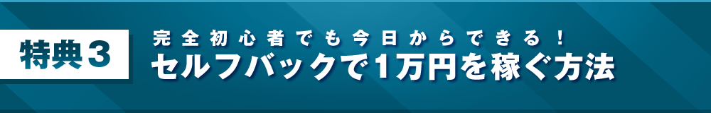 特典３：セルフバックで1万円稼ぐ具体的手順